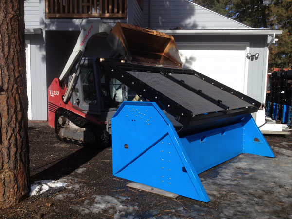 Topsoil Screener with flattened deck front view.