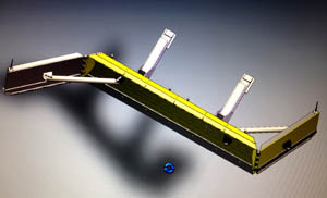 snowplow top view open 45 degrees forward and back.