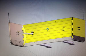 snowplow front open 90 degrees forward and back.