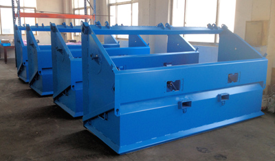 Powder coated, painted topsoil screeners baking at 400 degrees